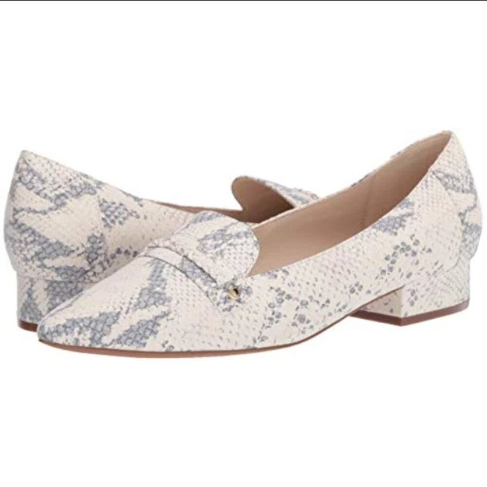 COLE HAAN Mabel Skimmer Chalk Python Loafers 9.5